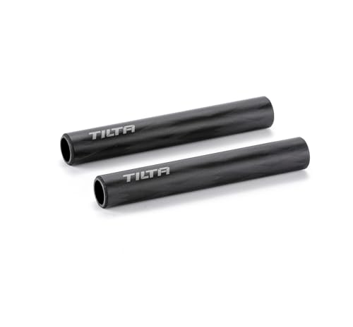 Image of Tilta 2X Carbon Fiber Rods 15mm for Rail Support System | Increased Strength | Limited Reflection | Lightweight | DSLR Shoulder Rig, Camera Stabilizer Cage, Matte Box (10cm)