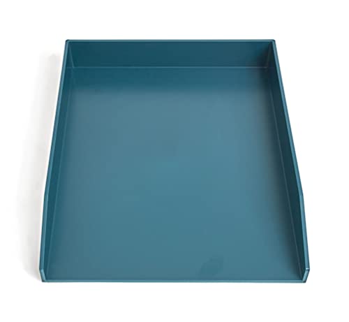 Staples TRU RED Front Load Stackable Plastic Letter Tray, Teal