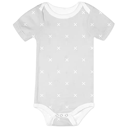 Image of BaeBae Goods Grey /White Triangles Short Sleeve Onesies Set (3-6 Months)