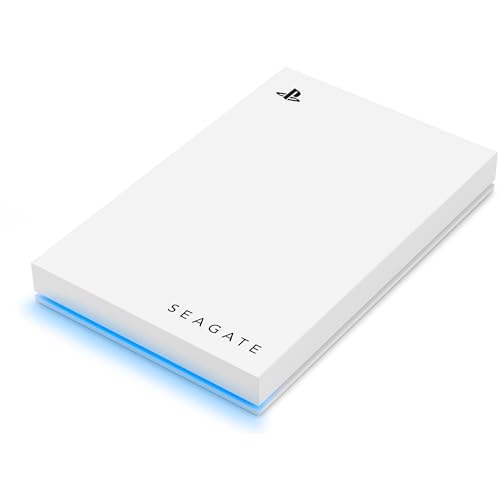 Image of Seagate Game Drive PS4 /PS5, 5TB, Portable External Hard Drive, 2.5 Inch, USB 3.0, White, LED Blue, Plug and Play, Model No.: STLV5000200
