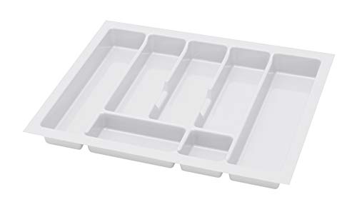 Range Couvert - Rangement et Organisation de Cuisine de la Couverts de Table - Pratique Range Couverts pour Tiroir 60cm - Universal Organisateur Tiroir Cuisine - Rangement Couvert - 530x430mm Blanc