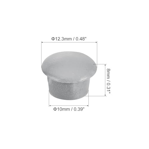 Image of uxcell 200Pcs Screw Hole Plugs, 10mm(3 /8 inch) Dia Plastic Snap in Shelf Button Flush Type Caps for Furniture Cabinet Cupboard, Light Grey