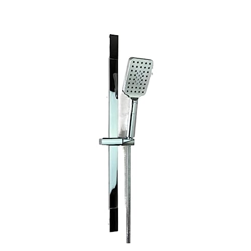 Ensemble de douche en chrome brillant avec flexible inox et support ABS durable