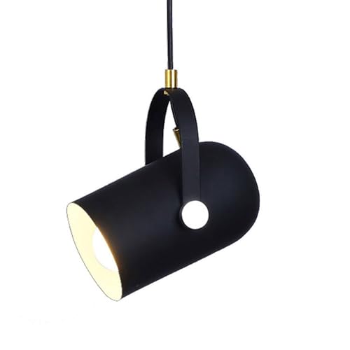 WGFJKI Lámpara Colgante cilíndrica Moderna, lámpara Colgante de Hierro con ángulo Giratorio de macarrón, iluminación nórdica para Isla de Cocina, lámpara Larga de Metal con Cable Ajustable E27 para