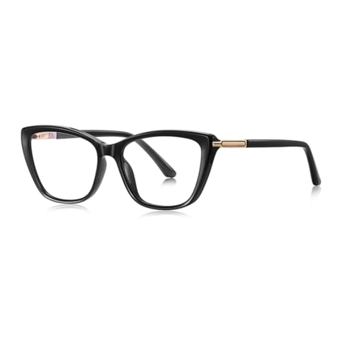 Lunettes anti-lumière bleue œil de chat en TR90 noir pour le télétravail au féminin