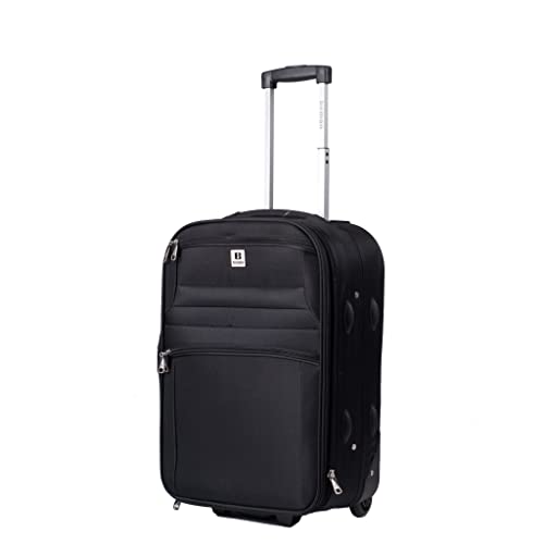 Maleta BEMON de cabina, color negro, tamaño de 55cm para equipaje de mano de viaje