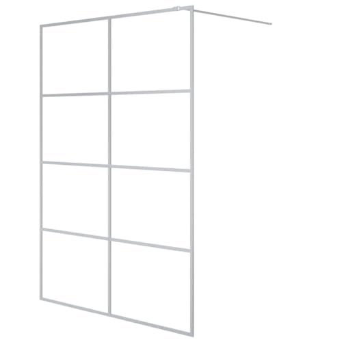 Mhdvray Mampara de ducha de 140 x 195 cm – Mampara de ducha de cristal templado de 5 mm – mampara de cristal transparente con marco de aluminio en plata para baños modernos
