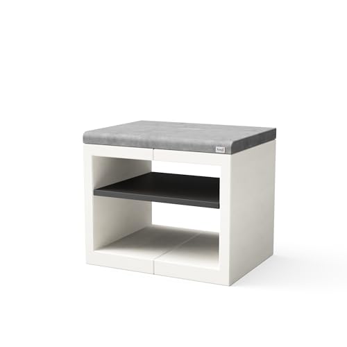 TUOZI   Módulo de soporte KITAWAY para Barbacoa de Obra Prefabricada (Blanco, Gris   84 x 63 x 63 cm)   Uso en Exteriores