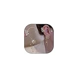 Butterfly Zircon Ear Cuff Earrings for Women,14K Gold Sparkling Rhinestone Tassels Earrings Non Piercing Clip On Wrap Climber Crawler Earrings (Gold) -  Stringex