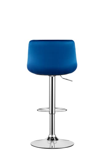 Minceta Bar Stools,Modern Upholstered Swivel Stool With Back For Bar And Counter Height, Adjustable Height 24" To 34",Set Of 2,Velvet In Navy #TOP5