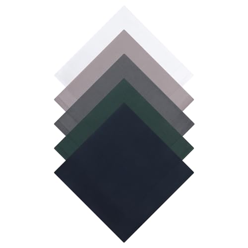 DoreenBeads Men’s Handkerchiefs, 5/10Pcs Assorted Colors Soft Cotton Handkerchiefs for Men Pocket Squares 15.7