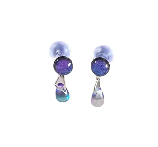 CYA 銀河の雫 オーロラピアス レジンとチェコガラス