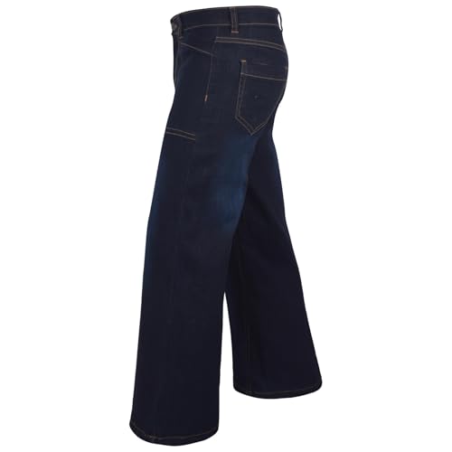 Girls Palazzo Jeans Wide Leg Stretchy Denim Pants Flared Fashion Jean Trousers Baggy Pants Age 5-14 Years3