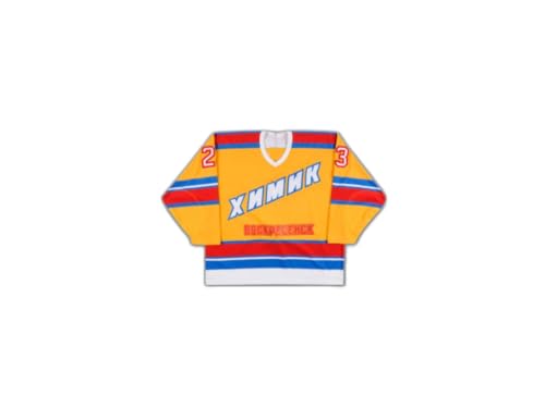 Yashkin Khimik Russian Moscow Yellow Hockey Jersey, Stitch Custom Any Name Number Size