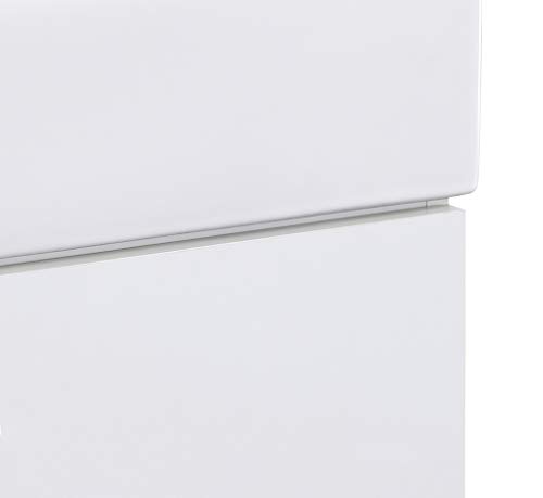 Runfine RFVA0198C Vitreous China Top Reversible Vanity with 2 Options; wall hang or legs. White Finish