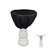 J&C Outdoor Bird Bath Cover Waterproof 420D Bird Bath Fountain Cover for Winter Patio Birdbath Cover for Garden Round Black 35 x 24in