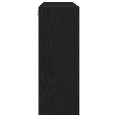 vidaXL Wall-Mounted Cabinet/Sideboard Set of 2 – Black Oak Finish, Engineered Wood with Gold Accents for Dining and Living Spaces - Image 7
