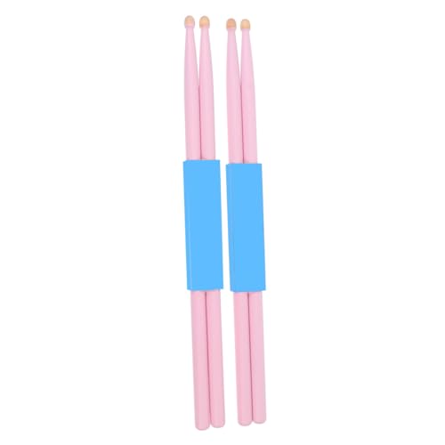 Baquetas Kisangel de madera de arce, 2 pares, color rosa, ligeros, con agarre ergonómico antideslizante, para principiantes e instrumentos de percusión, superficie lisa