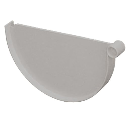 First Plast - Gouttière PVC 33 demi-ronde - Fond de naissance pour gouttières PVC 33 - gris - First Plast