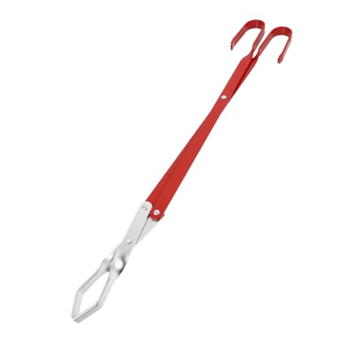 ROMISBABA BBQ Coal Clip for Grilling Extra Long Handle Ergonomic Design Firewood Grabber for Barbecue Charcoal and Outdoor Campfire