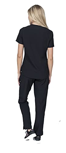 Image of Scrubs for Women Set V-Neck & Cargo Pant 8 Pocket 4-Way Stretch for Nurse Dentist Veterinarian Elements Select ES2966