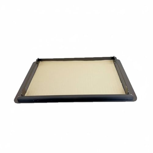 SiaBiced Metal Decorative Tray, Beige Leather