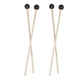 Hoement 4個 頑丈なドラムスティック ポータブルバチ パーカッション マレット スティック タンドラムスティック ウード楽器 ポータブルキーボード 楽器ツール マリンバの木製スティック 竹