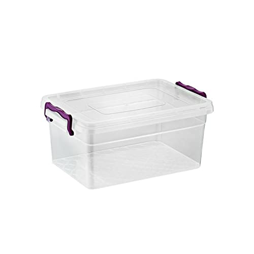 Easy Shopping® Clear Plastic Storage Box Lid Clip Locking Office Home Kitchen Food Container Multi-Purpose (1.25 Liter Square)