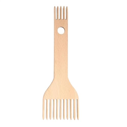 Peine de madera para telar a mano, peine de flecos para tejer, peine de separación de hilos, separador de borlas de macramé, peine de flecos para hacer alfombras, peine de separación de hilos, peine