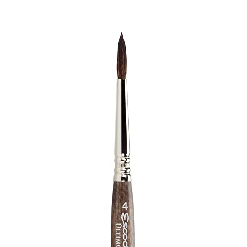 Image of Escoda Ultimo Series 1526 Artist Watercolor and Acrylic Paint Brush, Synthetic Squirrel, Travel Round, Size 4