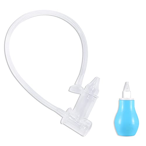 Juego de aspiradores nasales para bebés de 2 piezas, el filtro no vuelve a la boca, aspirador nasal para bebés esterilizable, lavable y reutilizable para enjuague nasal