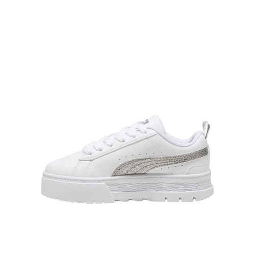 Image of PUMA Kids Girls Mayze Glitter Lace Up Sneakers Shoes Casual - White
