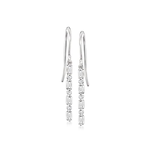 Pure Collection by Ross-Simons 0.10 ct. t.w. Diamond Linear Drop Earrings in Sterling Silver