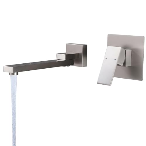 FSCEPIXI Wall Mount Tub Faucet with Extra Long Tub Spout,Single Handle Tub Filler Faucet with Brass...