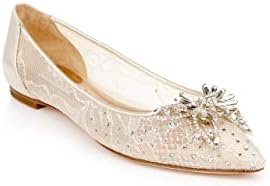 Badgley Mischka Women's Kaitlin Ballet Flat, Ivory Satin, 9 | Image 1