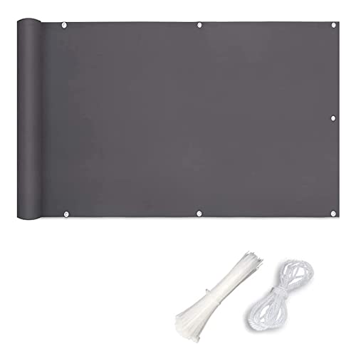 Cubierta de panel de valla gris oscuro de 1 x 3 m, resistente al viento y al agua, para porche, terraza, patio trasero, patio, material de poliéster duradero