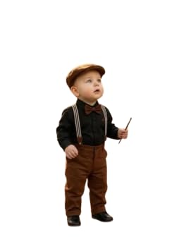 Baby Boy Gentleman Outfit Suit Set | Bowtie Bodysuit, Suspender Shorts & Beret Hat | 3-Piece Stylish Formal Dress for Baby Boys | Cute Party, Wedding & Photoshoot Outfit-image-7