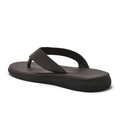 Image of Woodland Men Brown Leather Slipper