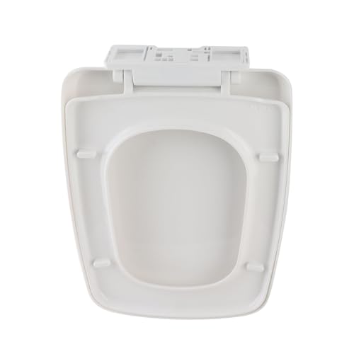 Sanitario cuadrado para tazas redondas estándar – tapa blanca de polipropileno con cierre suave y fácil instalación miniatura 1