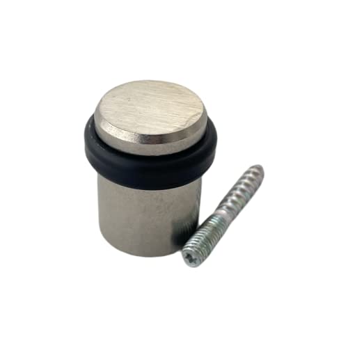 CiviC Butoir INOXOR en acier inoxydable brossé, diamètre 25mm/hauteur 30mm, couleur Chromé/Noir Cover