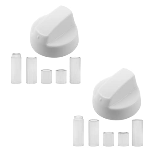 Bouton de commande blanc pour cuisinière et four + 5 adaptateurs pour Indesit (lot de 2)