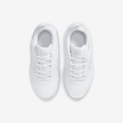 Nike Air Max 90 EasyOn Little Kids' Shoes (HF6357-102, White/Metallic Silver/White/White) Size 104