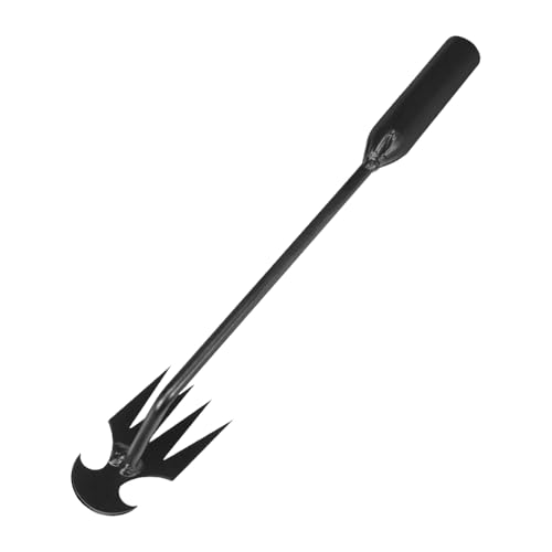 Arrache Mauvaise Herbe, Désherbeur Manuel Acier Inoxydable, Scarificateur Manuel Arrache Pissenlit Couteau Désherbeur Outil de Râteau de Désherbage Tire Racine Outils Jardinage Grattoir (Noir court)