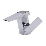 Rubinetto a cascata, rubinetto bagno con indicatore LED acqua fredda e calda acqua idroelettrica cascata beccuccio per le famiglie cucine bagni ristorante (argento)