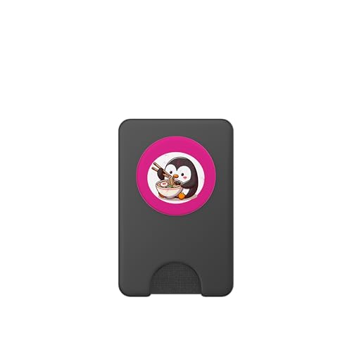 Mignon pingouin mangeant des ramen avec des baguettes PopSockets PopWallet pour MagSafe – vue 2