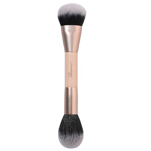 Image of Milagro Beauty Double Duty Makeup Brush 19 | Dual Ended Face Brush, Fluffy Side for Powder & Dense Side For Cream & Liquid | Ultra-Soft Vegan Bristles with Pro Finish