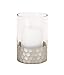 Melrose Silver/Grey Geometric Glass Candle Holder (Set of 2)