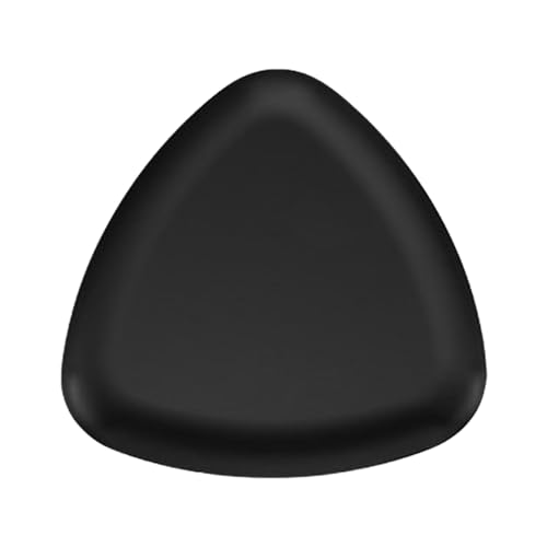 PawwJoy Bandeja de almacenamiento de metal para joyas y llaves, diseño moderno triangular para sala de estar y organización de tocador, acero inoxidable, 6.3 x 6.3 pulgadas, color negro