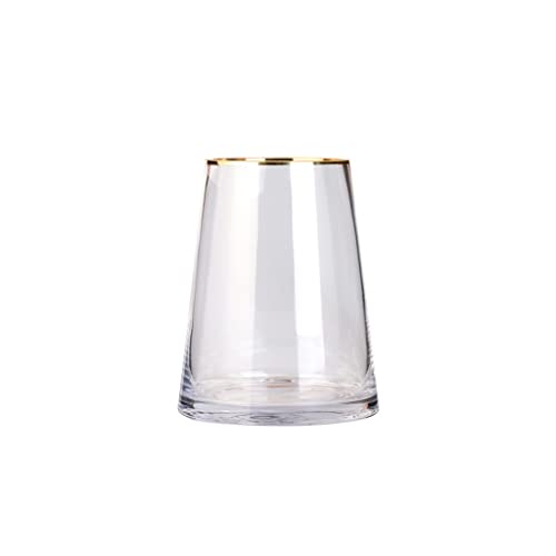 Grand vase transparent moderne or et blanc pour décoration de maison