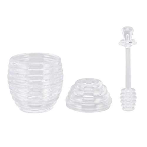 Tarro De Miel Transparente, Tarro De Miel, Tarro De Miel Transparente En Forma De Abeja De Plástico Tarro De Miel Con Varilla Agitadora Accesorios De Cocina Para El Hogar